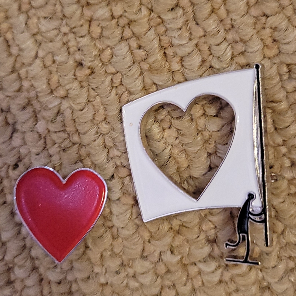 Vintage Diet Coke Heart Shaped Pin Set